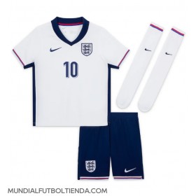 Camiseta Inglaterra Jude Bellingham #10 Primera Equipación Replica Eurocopa 2024 para niños mangas cortas (+ Pantalones cortos)